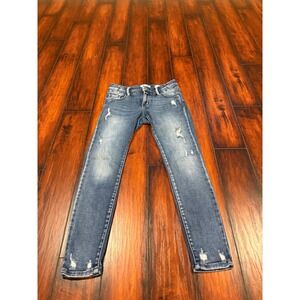 KanCan Signature Low Rise Ankle Skinny Jeans Women's sz 25 Distressed Blue Denim